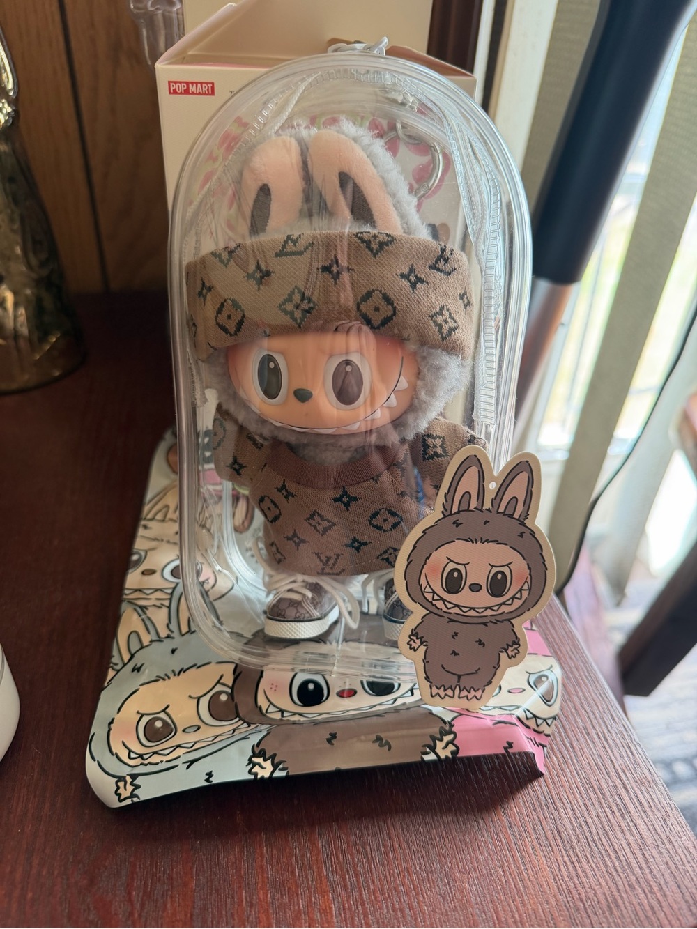 Labubu Plush Keychain - Brown